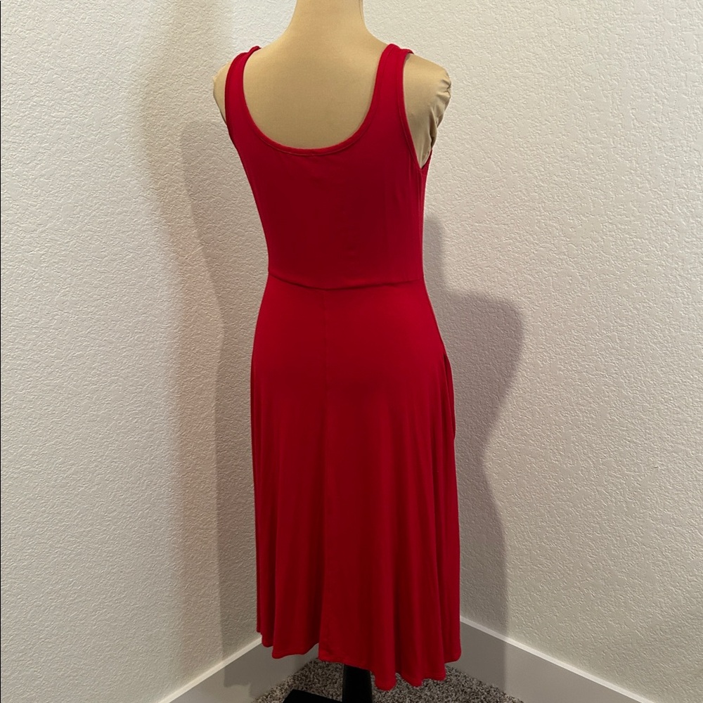 Olivia Rae Red Sleeveless Fit & Flare Dress Size Medium – Scoop Neck Stretch Dre - Picture 3 of 6